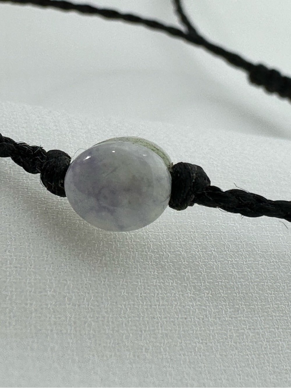 Handcrafted by Guatemalan Artisans Lavender Jade Bead Bracelet with Black Cord